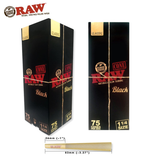 RAW CLASSIC CONE  1 ¼ 75CT/PK